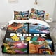 thumbnail image 2 of Roblox-Juego de cama con funda de poliéster, textil para el hogar con estampado colorido, regalos para niños, sábanas para dormitorio de estudiantes, funda de edredón, 2 of 4