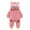 Pink, variant on Up to 30% off Girls Fashion Solid Color Cute Plush Thickening Keep Warm Bear Ear Jumpsuit 9 Months