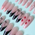 thumbnail image 5 of 96Pcs French Almond Press-On Nails – Medium Aurora Ice, Star Diamond Blush, Silver Flame, Rivet Design, Reusable Nail Art for Women, 5 of 9