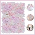 thumbnail image 5 of 12Pcs Artificial Flower Wall Panels Flower Wall Mat Faux Rose Flower Backdrop Panels Pink, 5 of 12