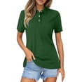 thumbnail image 2 of Womens T Shirts Summer Tops 2025 Plus Size Short Sleeve Lapel Relaxed Fit Lightweight Tees Tshirts Shirts for Women, 2 of 6