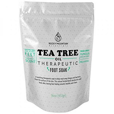 Tea Tree Oil Foot Soak with Epsom Salt. Helps Athletes Foot, Toe Nail Fungus, Calluses and Foot Odor. 16oz Relief for Tired