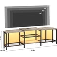 thumbnail image 2 of EastVita 67 Inch Large TV Stand with LED Lights for 55/65/75 Inch TV Corner Entertainment Center with Power Outlets 4 Open Storage Shelves Media Console for Living Room Bedroom Vintage Grey, 2 of 8