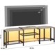 thumbnail image 2 of 67-pulgada grande mesa de TV con LED lights ideal para 55/65/75-pulgada tvs esquina entertainment center power outlets 4 abiertos almacenamiento estantes media consola sala estar o dor..., 2 of 7