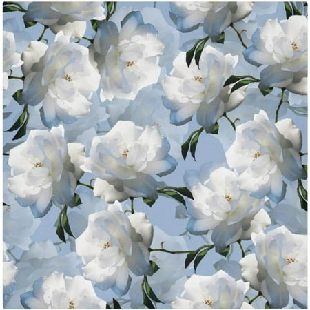 

Hyjoy Blue Flower Pattern Cloth Napkins 1 Pack Reusable Washable Polyester Dinner Table Napkins for Kitchen Dining Restaurant Party Decoration