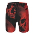 thumbnail image 3 of Balery Red And Black Abstract Skull Traje de Baño Estilo Hawaiano para Hombre, Shorts de Secado Rápido con Bolsillos-Large, 3 of 6