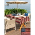 thumbnail image 6 of 60x84 Inch Outdoor Tablecloth with Umbrella Hole Zipper Rectangle Vintage American Flag Rectangular Tablecloths Outside Waterproof Retro Red Blue Flag Patio Table Cloth Cover for Picnic Party, 6 of 8