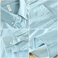 thumbnail image 5 of Washed Blue Denim Shirt for Men's Autumn New Japanese Retro Trend Versatile Loose Fitting Long Sleeved Shirt Casual Coat, 5 of 6