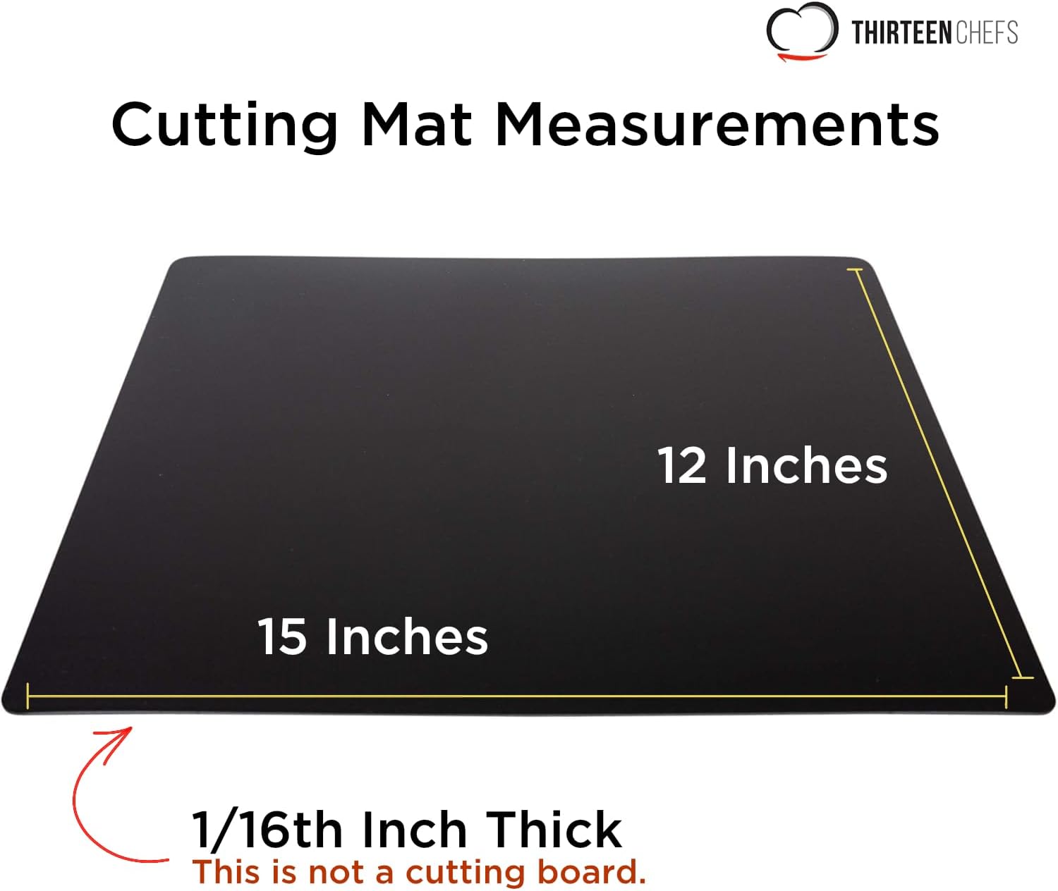 RGHJAR-Commercial Grade Cutting Board Mats 15 x 12 Inch - 4 Pack Set, Flexible 1/16" Inch Thick Black Plastic, Made from HDPE and NSF Approved for Food Service