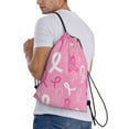 thumbnail image 4 of Yiaed Breast Cancer Awareness (3) Print Drawstring Bags Drawstring Backpack Bulk String Back Pack Gym Sport Bag-Small, 4 of 5