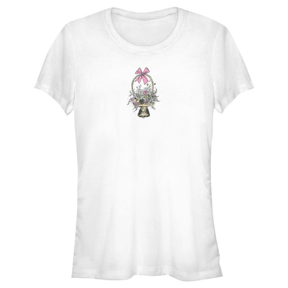 Junior's Lost Gods Flower Basket Graphic T-Shirt