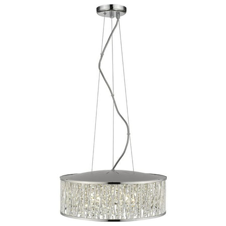 Home Decorators Collection Saynsberry 5 Light 40w Polished Chrome Drum Shape Pendant With Crystal Bead Accented Shade Canada - Home Decorators Collection 6 Light Polished Chrome Crystal Pendant