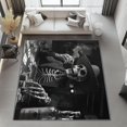 thumbnail image 4 of Area Rugs 7 X 8 ft Rug for Living Room Soft Non Slip Rug Low Pile Retro Skeleton Gambler Mysterious Printed Area Rugs Bedroom Farmhouse Dining Room, Home Decor Indoor Black Gray, 4 of 7