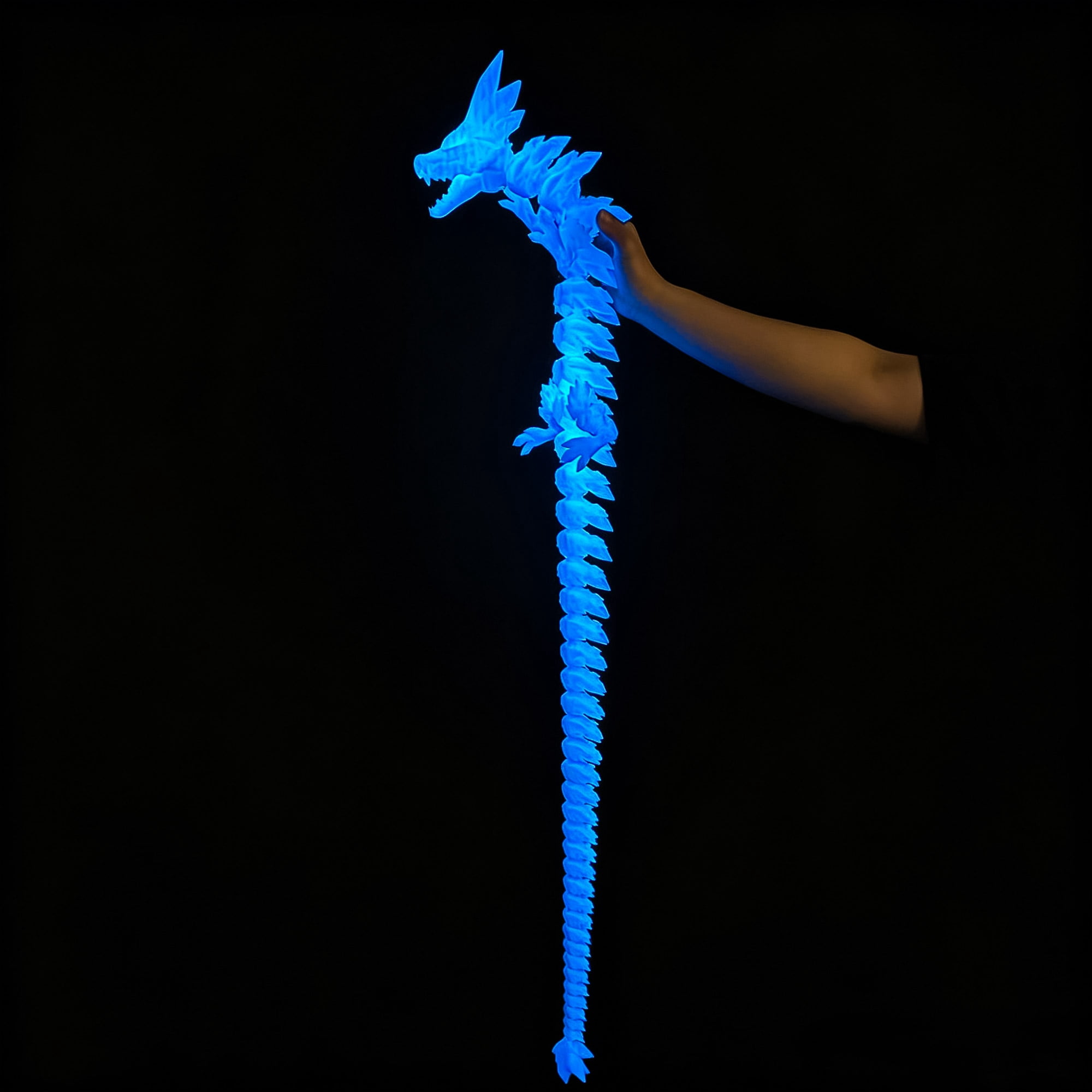 48.82inch 3D Printed Crystal Dragon,Flexible Joint Animal lacertid Figurines,Realistic Eyes, Home Office Decor,Fidget Toy for Adults Teens Boy Festival Gifts