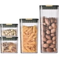 thumbnail image 1 of Set de 4 Contenedores Herméticos de Acrílico para Cocina | Recipientes Apilables con Tapa para Almacenar Cereales, Arroz, Pasta, Granos, Harina, Frutas Secas y Café (Verde), 1 of 4