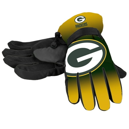 Forever Collectibles - NFL Gradient Big Logo Insulated Gloves-Small/Medium, Green Bay