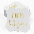 thumbnail image 2 of Inkdotpot Hang Tags Happy Holiday Favor Bracket Shape Gift Tags Real Gold Foil Bonbonniere Tag Pack Of 100, 2 of 7