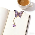 thumbnail image 6 of Aesthetic Butterfly Metal Bookmarks – Handmade Golden Hollow Bookmarks with Chain and Charm, Unique Vintage Reading Accessories Purple, 6 of 6