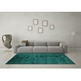 thumbnail image 3 of Ahgly Company Machine Washable Indoor Square Solid Turquoise Blue Modern Area Rugs, 7' Square, 3 of 4