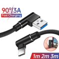thumbnail image 4 of 3 Pack 90 Degree Right Angle USB-C to USB-A Charger Cable Cord For Samsung Galaxy, 4 of 6