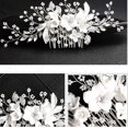 thumbnail image 5 of Ifeng Bridal Rhinestone Flower Veil Side Comb Hair Clips Headpiece Wedding Hair Accessories White Bride Hair Piece Styling Hairpins Headband For Weddi, 5 of 5