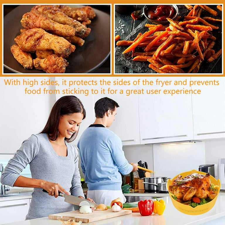 Upgrade Your Air Fryer with 2pcs Reusable Silicone Liners - Perfect for  Ninja Double Pot Basket!