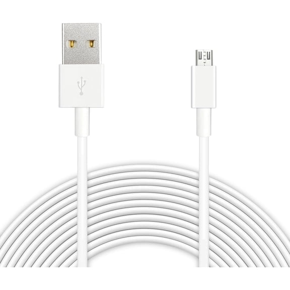 10Ft 3M Power Extension Cable for Wyze Cam, YI Camera, Nest Cam, Blink, Netvue, Kasa Cam, Cloud Camera, Furbo Dog, Arlo Q, USB to Micro USB Extension Charging and Data Sync Cord