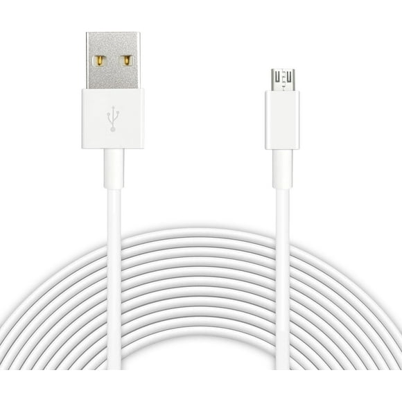 Câble d'Extension 10 Pieds 3M pour Caméra Wyze, Caméra YI, Caméra Nest, Blink, Netvue, Caméra Kasa, Caméra Cloud, Furbo Dog, Arlo Q, Cordon de Chargement et de Synchronisation de Données USB vers Micro USB