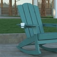 thumbnail image 6 of Emma + Oliver Adirondack Rocking Chair with Cup Holder, Weather Resistant HDPE Adirondack Rocking Chair in Blue, 6 of 11