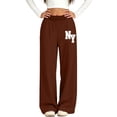 thumbnail image 6 of CYRBOKO Girls Sweatpants with Pockets, Relaxed Fit Soft Elastic Waist Casual Wide Leg Pants Coffee Size 11-12 T, 6 of 6
