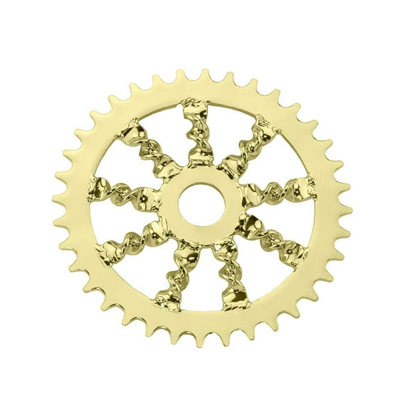 Bike Lowrider Flat Twisted Steel Chainring 1/2 X 1/8 36t Gold.