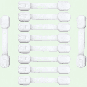 Child Safety Strap Locks (10 Pack) - Easy Installation, Baby Locks for Cabinets and Drawers, Toilet, Fridge & More