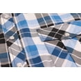 thumbnail image 3 of Men’s Western Short Sleeve Button Down Casual Plaid Pearl Snap Cowboy Shirt (#17 Blue/Black/White, M), 3 of 3