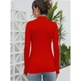 thumbnail image 6 of Womens Scoop Neck Long Sleeve Slim Fit Basic T Shirt, 6 of 6