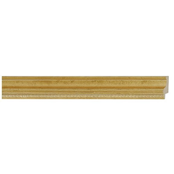 Picture Frame Moulding (Wood) 18Ft Bundle - Traditional Gold Finish - 1.5" Width - 1/2" Rabbet