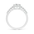 thumbnail image 2 of ANGARA Natural 0.52 Ct. Diamond Halo Ring in 14K White Gold for Women (Ring Size: 3.5), 2 of 10