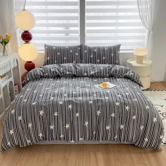 weibbin 180*220cm 4-Piece Bed Sheet Set - Striped Luxury Hotel Quality Bedding, Stain & Wrinkle Resistant, Breathable Cooling Bed Sheets