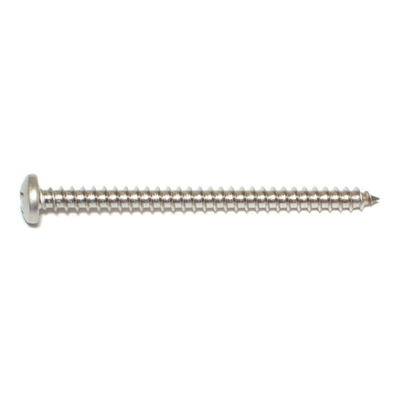 #12 x 3" 18-8 Stainless Steel Phillips Pan Head Sheet Metal Screws SMSPSS-436