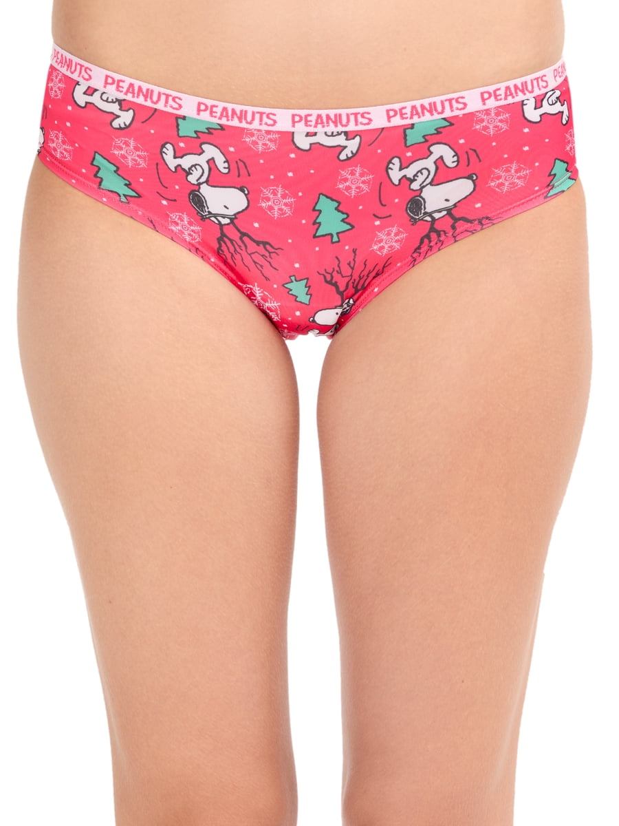 Snoopy Christmas Women's Comfort Stretch Bikini, 3 pack Sizes S to XL