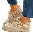 thumbnail image 2 of Fesfesfes Women Walking Shoes Round Toe Lightweight Shoes Flower Lace Breathable Bandage Comfy Flat Shoes Casual Shoes 39(7.5), 2 of 5