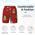 thumbnail image 4 of Kdxio Avocado Christmas Print Men'S Swim Trunks With Compression Liner 7 Inch Inseam Quick Dry Swim Shorts, 4 of 7