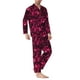 thumbnail image 2 of Balery Burgundy Tie Dye Pijama para Hombre de Dos Piezas con Manga Larga, Conjunto de Dormir y Descanso Suave con Bolsillos-XX-Large, 2 of 7