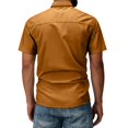 thumbnail image 5 of Havenx Safari Cargo Shirt for Men Short Sleeve Button Up Cargo Shirts with Pockets Collared Top Work Comfy Camping Work Hiking Casual Workwear,Ginger M, 5 of 7