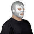 thumbnail image 2 of Mascara Luchador Plateado Aficion Futbol Estadio Disfraz Fan Mundial, 2 of 7