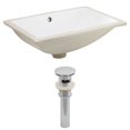 thumbnail image 1 of 18.25-in. W CUPC Rectangle Bathroom Undermount Sink Set In White - Chrome Hardware - Overflow Drain Incl. AI-12817, 1 of 7