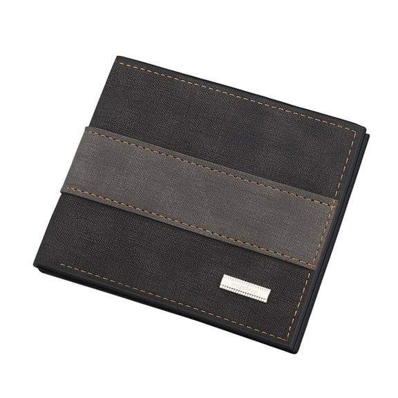 ELABCH Wallets for Men Wallet Short Vertical Ultra-Thin Wallet Bank Card Card Package Small Purse Black One Size