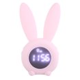 thumbnail image 2 of Reloj de mesa multifuncional con diseño de conejo de dibujos animados, pantalla LED, temporizador, alarma y temperatura (rosa), 2 of 11