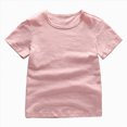 thumbnail image 6 of NOLDARES Girls Short Sleeve Summer T Shirt Crewneck Rolled Cuffs Fashion Shirts Tee(Pink,100), 6 of 9