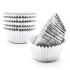 Cupcake Liners Silver,GOLF Standard Size Silver Foil Cupcake Liners Wrappers Metallic Baking Cups ,Muffin Paper Cases, 100 Pack