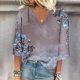 thumbnail image 4 of Blusa de Manga Corta Mujeres Cuello en V de Verano Impreso, Top Regular Casual Sexy para el Hogar Y el Uso Diario, 4 of 5